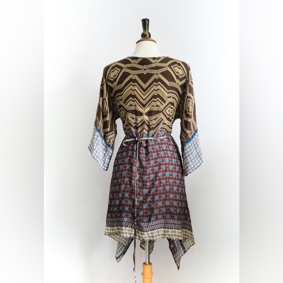 Johnny Was Striped Rayon Tunic Top/ Beach Cover • S - Picture 6 of 7